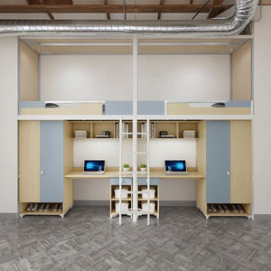 Оптовая продажа, товары для школьной мебели, двухъярусная кровать в общежитии с письменным столом и шкафом для школьного использования - Product Image 5