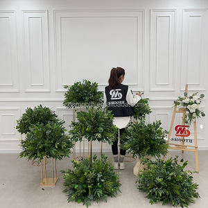 SMOOTH Artificial Pink Purple Silk <span class=keywords><strong>Rose</strong></span> Ball Floral Runner Centros DE MESA DE BODA Kissing Ball para decoración de eventos de boda - Product Image 5