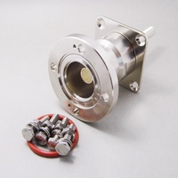 Connecteur coaxial RF à bride EIA mâle/femelle 1-5/8" 13/8" avec broche filetée M12 allongée, montage à bride carrée 70 mm