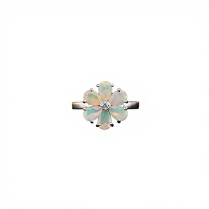 Natural Ethiopian <b>Opal</b> Flower <b>Ring</b> <b>Opal</b> Floral <b>Ring</b> Rainbow <b>Opal</b> Statement <b>Ring</b> October Birthstone <b>Ring</b> <b>Opal</b> Gift for Her - Product Image 3