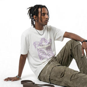 QUICKSHOW Streetwear Doppel-Licht-<span class=keywords><strong>Variation</strong></span> 260G Übergroßes T-Shirt Leuchtender Druck Maßgeschneidertes Streetwear T-Shirt - Product Image 2