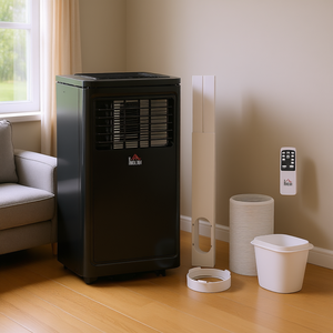 Aire Acondicionado Portátil HOMCOM 8000 BTU Solo Frío, Deshumidificador, Ventilador, Control Remoto, Temporizador 24H para 15 m², Negro - Product Image 2