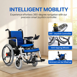 Fauteuil roulant pliant manuel et électrique double usage avec pneus en caoutchouc de 16 pouces pour adultes, personnes âgées et handicapées, adapté à l'usine, à l'hôpital et à la maison - Product Image 4