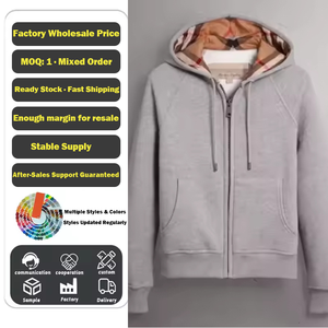 Vente en gros de mode, style crossover, cardigan complet Buuurrry, sweat-shirt à capuche pour <span class=keywords><strong>homme</strong></span>, logo brodé, sweat-shirt de luxe pour <span class=keywords><strong>homme</strong></span> - Product Image 1