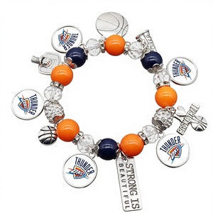 Braccialetto con Ciondolo Oklahoma Thunder 2025, Bracciale Unisex con Charm del Campionato in Lega <span class=keywords><strong>di</strong></span> Zinco - Product Image 1
