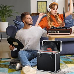 50 pièces étui de rangement pour disques 7/10/12 pouces LP <span class=keywords><strong>Album</strong></span> boîte d'affichage en aluminium organisateur personnalisable OEM & ODM Support - Product Image 3