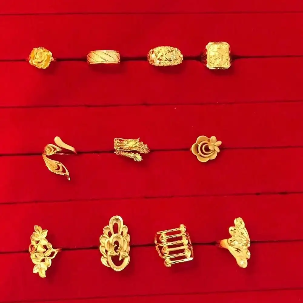 تصاميم بسيطة مجوهرات الرجال خواتم للرجال ، وخواتم الذهب والمجوهرات النساء ، 24K المملكة العربية السعودية تعديل خاتم الزواج