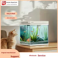 Aquarium ultra-clair Sensen à circulation automatique pour salon, bureau, usage domestique, petit aquarium en verre pour personnes pressées, vente en gros
