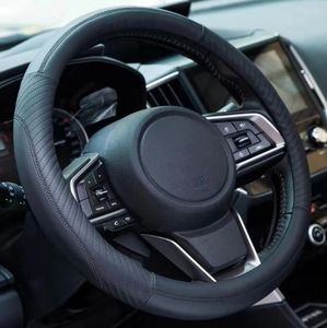 Housse de volant de voiture de <span class=keywords><strong>sport</strong></span> de luxe de 38cm de diamètre en cuir et caoutchouc Logo personnalisé et modèle universel populaire - Product Image 4