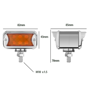 Doppio colore ambra/rosso doppia faccia LED cromato SideMarker paraurti luce di direzione visiera orizzontale per Kenworth Freightliner Truck - Product Image 2
