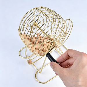 Máquina de <span class=keywords><strong>Bingo</strong></span> de Lujo con Jaula Metálica, Tablero Maestro de <span class=keywords><strong>Madera</strong></span>, <span class=keywords><strong>Bolas</strong></span> de Llamada y Tarjetas de <span class=keywords><strong>Bingo</strong></span> con Deslizador para Fiestas - Product Image 3