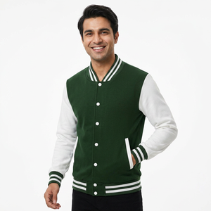 Custom <b>Men's</b> Vintage Varsity <b>Jacket</b> <b>Long</b> Sleeves High Quality Canvas Stand Collar Front CollegeBaseballjacket for <b>men</b> - Product Image 1