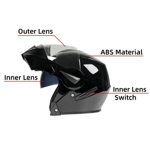 Nuovo Casco Modulare per Moto in ABS, Casco Apribile per Adulti, Unisex, Personalizzabile, con Doppia Visiera - Product Image 3