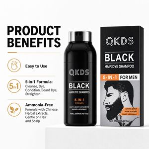 Champú Tinte para el Cabello de Acción Rápida QKDS para Hombres, Botella de 250 ml, Fórmula Herbal, Suave para el Cuero Cabelludo, Color Duradero Visible Antes del Uso - Product Image 1