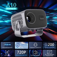 Mini projecteur portable A10 pour home cinéma, compatible Android 11, h713, BT 5.2, double WiFi 6, LED HD 4K 3D, 200 ANSI, 1080p, pour films et TV