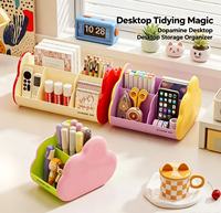 Organisateur de bureau multi-compartiments en plastique très demandé pour stylos, fournitures de bureau, cosmétiques, articles divers pour bureau et chambre