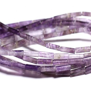 Tubes floraux en pierres d'améthyste, tubes naturels, perles, livraison gratuite - Product Image 3