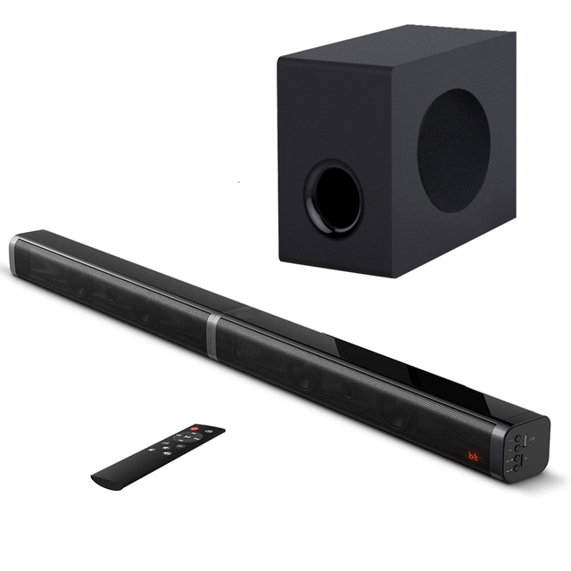 Samtronic Hot Sell Model 2.1ch Soundbar with Wired Subwoofer Support Optical Detachable Soundbar Surround Sound System