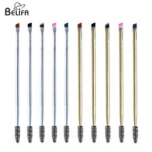 Double extrémité en métal pour sourcils spoolie mascara wand pinceau fin à <span class=keywords><strong>angle</strong></span> fin pour maquillage et eye-liner - Product Image 1