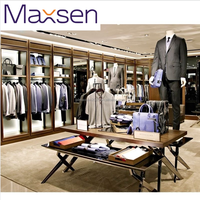 Mobilier de magasin de détail, présentoir de vêtements, magasin de vêtements pour hommes, éclairage LED, design d'intérieur, magasin de vêtements de marque