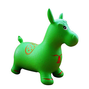 Trémie <span class=keywords><strong>de</strong></span> cheval <span class=keywords><strong>de</strong></span> saut vert Ride-on Bouncy Animal avec logo personnalisé et impression - Product Image 3