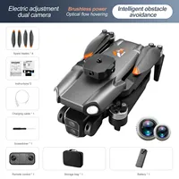 Nouveau drone S119 sans balais, photographie aérienne 4K UHD, flux optique, maintien d'altitude, télécommande 200 m, pliable, LED, batteries, caméra