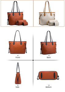 Borsa Tote di Lusso Personalizzata per Donna in PU con Chiusura <span class=keywords><strong>a</strong></span> Zip, Set di 3 Borse 3-in-1 Personalizzate Nere, Borsa <span class=keywords><strong>a</strong></span> Tracolla Casual Impermeabile <span class=keywords><strong>MELI</strong></span> 3-6L - Product Image 4