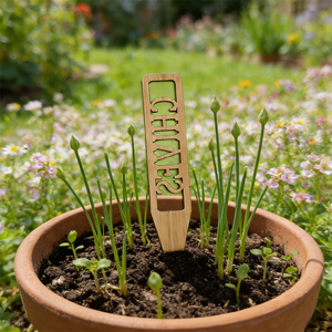 Etichette per Piante in Bambù Ecologiche, Targhette da Giardino Riutilizzabili, Dimensioni Personalizzabili, Logo con Design Tagliato al Laser, Colore Naturale del <span class=keywords><strong>Legno</strong></span>, Lavabili - Product Image 5