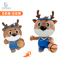 Uyeah CE Peluche Cerf en Tissu Doux, Jouet en Peluche Personnalisé, Renne Bleu Créatif de Dessin Animé pour Cadeaux avec Logo, Taille Personnalisée