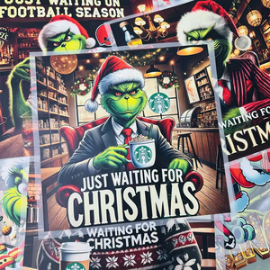 สติ๊กเกอร์รีดร้อนลายคริสต์มาสแบบขายส่ง พิมพ์ลายด้วยหมึกพลาสติซอล สำหรับเสื้อยืด - Product Image 3