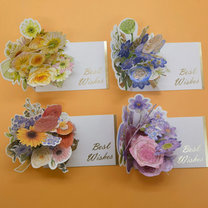 3D Pop Up Flower Bouquet Greeting Card Handmade Art <b>Craft</b> Gift For Occasions - Product Image 2