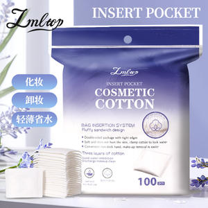 LMLTOP Lingettes en coton jetables 100 pièces 3 couches pour le nettoyage du visage et le démaquillage, pour salon et usage quotidien - Product Image 4