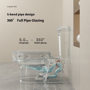 โถชักโครกใช้ได้สองแบบนั่งหรือนั่งยองเซรามิกแบบชิ้นเดียว & ห้องน้ำแบบนั่งลงโดยไม่ต้องใช้กาลักน้ำปรับปรุงใหม่ - Product Image 4