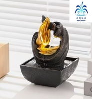 Mini Fuente de Agua Decorativa con Mano de Buda para Atraer la Riqueza, Decoración de Alta Gama para Sala de Estar, Hogar y Oficina