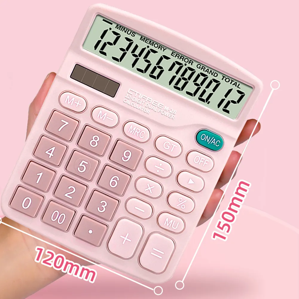 Металлическое кольцо, офисный компьютер, высокое качество, хорошая цена, бизнес-бухгалтерский учет, черный розовый синий электронный калькулятор