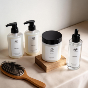 Set de <span class=keywords><strong>Tratamiento</strong></span> Capilar de Lujo con Caviar, Orgánico, de Marca Privada, Rutina de Reparación de 4 Pasos, Champú Hidratante y Refrescante con Biotina - Product Image 1