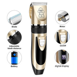 Vente en gros de tondeuses portables pour couper les cheveux des chiens, ensemble de ciseaux électriques de toilettage pour animaux de compagnie avec affichage <span class=keywords><strong>rechargeable</strong></span> à la machine - Product Image 2