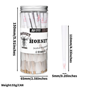 Conos Blancos Enrollados Personalizables de 110 mm, Tamaño King Size, 50 Unidades por Lata, Conos de Papel Transparente para Fumar al por Mayor - Product Image 2