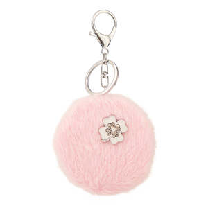 Plush <b>Compact</b> <b>Mirror</b> Keychain Round Fluffy Pocket Makeup <b>Mirror</b> With Heart Charm 95% Clarity Folding <b>Mirror</b> - Product Image 3