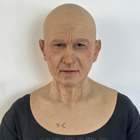 Masques humains réalistes en silicone souple faits à la main en gros, masques pour hommes âgés, élastiques, respirants, réutilisables, pour cosplay, Halloween