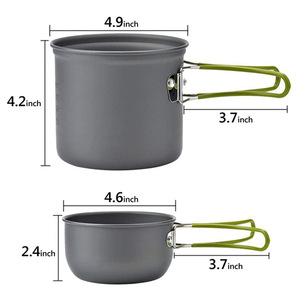 Juego <span class=keywords><strong>de</strong></span> utensilios <span class=keywords><strong>de</strong></span> cocina para acampar, utensilios <span class=keywords><strong>de</strong></span> cocina portátiles para exteriores, ollas anidadas para mochileros, equipo esencial para exteriores para acampar - Product Image 3