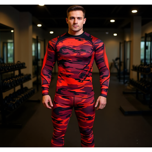 Nestrue Sports – combinaison de compression pour hommes, manches longues, séchage rapide, coupe-vent, respirante, ensemble de vêtements de fitness pour musculation, hiver - Product Image 2