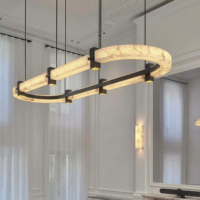 JYLIGHTING Luminaire Suspendu Moderne Décoratif en Albâtre, Lustre pour Restaurant, Cuisine, Bureau, Suspension en Marbre