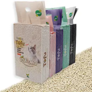 premium natural Vacuum strong clumping millet 1.5mm soy Tofu Cat Litter tofu sand custom Cat Toilet Sand