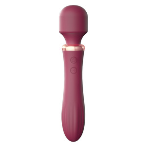 Vibromasseur rechargeable à double tête avec fonction chauffante pour femmes, en silicone ABS, recharge USB - Product Image 1