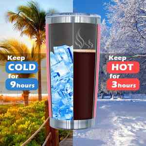 Gobelet isotherme en acier inoxydable 20 oz avec couvercle, tasse de voyage au design minimaliste, double paroi, isolation thermique 6-12 heures, résistant à l'ébullition - Product Image 5