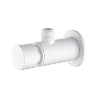 Robinet d'angle mural moderne durable et écologique à bouton-poussoir en plastique avec temporisation, finition chromée, filetage mâle, pour usage hôtelier 1/2