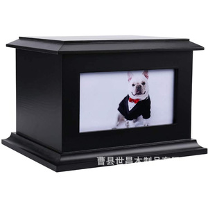 Pet <b>Urn</b> Wooden Box Rectangle 23x18.5x18.5 Cm Durable For Dog <b>Cat</b> Memorial - Product Image 3