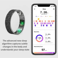 Nouvelle bague connectée en alliage givré, moniteur d'activité physique, tension artérielle, fréquence cardiaque, contrôle gestuel, compatible téléphones iOS et Android
