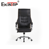 Fauteuil de Bureau de Direction Ekintop Économique en PU à Dossier Haut, Confortable et Ergonomique, en Cuir pour PDG et Manager